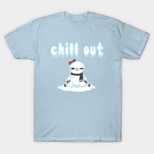 Snow Sloth says Chill Out T-Shirt